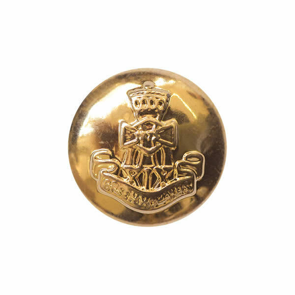 Round Gold Domed Military Blazer Buttons Green Howard Crested Insignia - Shank - ThreadandTrimmings