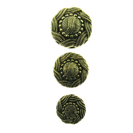ANTIQUE GOLD TURKS HEAD / FRENCH PLAIT PLASTIC BUTTONS 15mm, 19mm & 23mm - ThreadandTrimmings