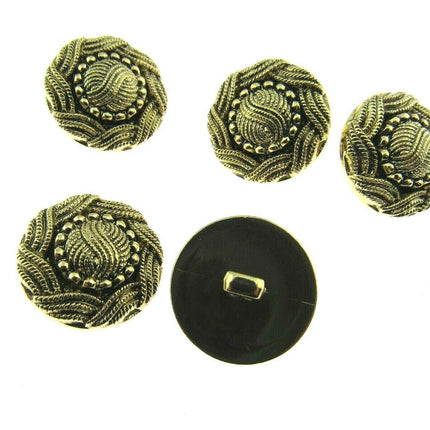 ANTIQUE GOLD TURKS HEAD / FRENCH PLAIT PLASTIC BUTTONS 15mm, 19mm & 23mm - ThreadandTrimmings