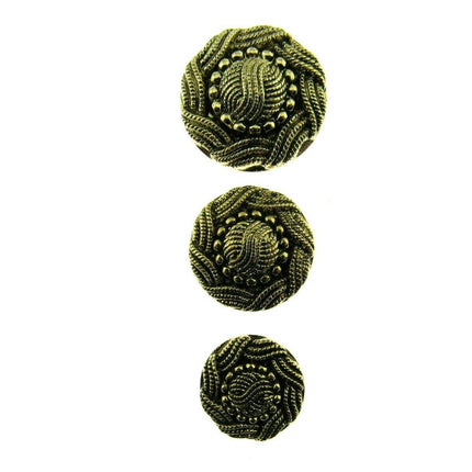ANTIQUE GOLD TURKS HEAD / FRENCH PLAIT PLASTIC BUTTONS 15mm, 19mm & 23mm - ThreadandTrimmings