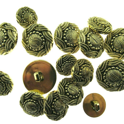 ANTIQUE GOLD TURKS HEAD / FRENCH PLAIT PLASTIC BUTTONS 15mm, 19mm & 23mm - ThreadandTrimmings