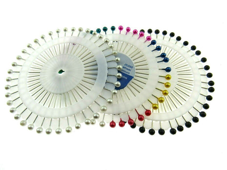 Colour  Headed Pin Wheels - 40 Pins Per Wheel - Easy To Pick Up And Use - Handy - ThreadandTrimmings