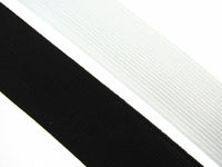 Flat Woven Stretch Elastic - Black or White - Choice of 6 Sizes & 3 Lengths