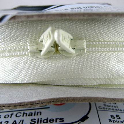 Continuous Zip Chain - No 3 & No 5 - (3mm & 5mm Teeth) -  6m Reels Plus Sliders - ThreadandTrimmings