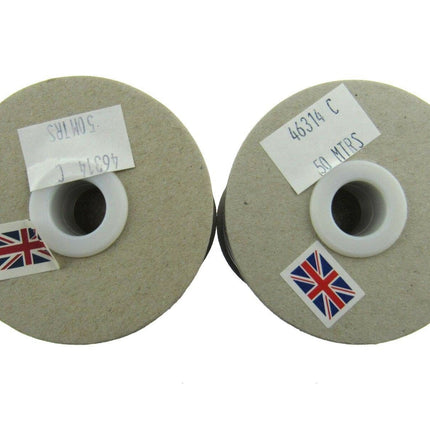 Round Thin Cord Elastic 2.5mm Wide Black or White Full Roll (50m) UK Made - ThreadandTrimmings
