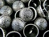 Silver Coloured Metal Crested Dome Buttons with Shank B853