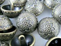 Bronze Coloured Metal Crested Dome Buttons with Shank B853
