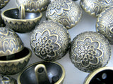 Bronze Coloured Metal Crested Dome Buttons with Shank B853