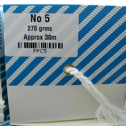 White Polyester Piping Cord- 6 SIZES - 2mm, 2.5mm, 3mm, 4mm, 4.5mm, 5mm - ThreadandTrimmings