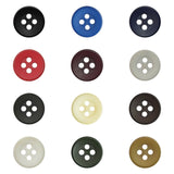 Round Four Hole Shirt Buttons - 11.5mm - 12 Lovely Solid Colours (P650)