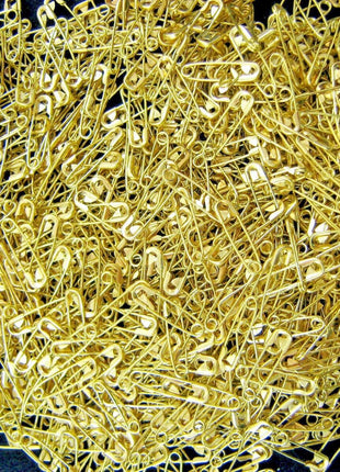 Safety Pins Small Brass  - Gold Colour - Three Sizes - 19mm / 22mm / 28mm - ThreadandTrimmings