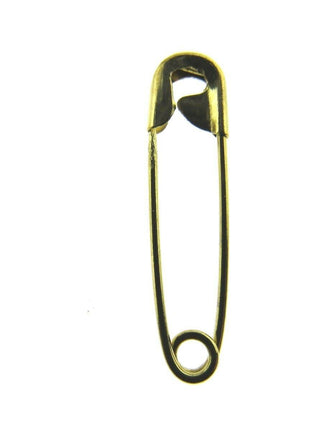 Safety Pins Small Brass  - Gold Colour - Three Sizes - 19mm / 22mm / 28mm - ThreadandTrimmings