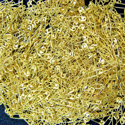 Safety Pins Small Brass  - Gold Colour - Three Sizes - 19mm / 22mm / 28mm - ThreadandTrimmings