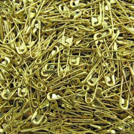 Safety Pins Small Brass  - Gold Colour - Three Sizes - 19mm / 22mm / 28mm - ThreadandTrimmings