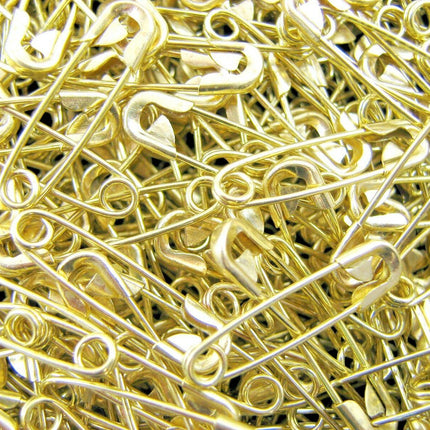 Safety Pins Small Brass  - Gold Colour - Three Sizes - 19mm / 22mm / 28mm - ThreadandTrimmings