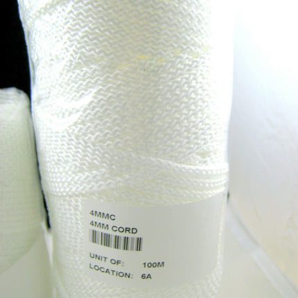 Strong Braided Polypropylene Cord in Black or White 100m Rolls 2mm 3mm 4mm - ThreadandTrimmings