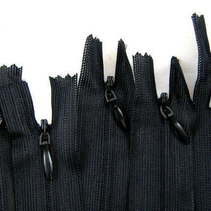 Lightweight Black Invisible Zips - 5 x 8" - Special Offer Clearance - ThreadandTrimmings