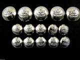 Round Silver Domed Military Blazer Buttons -Green Howard Crested Insignia -Shank