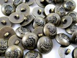 ANTIQUE BRONZE "GREEN HOWARD" DOMED CRESTED MILITARY PLASTIC BLAZER BUTTONS B108