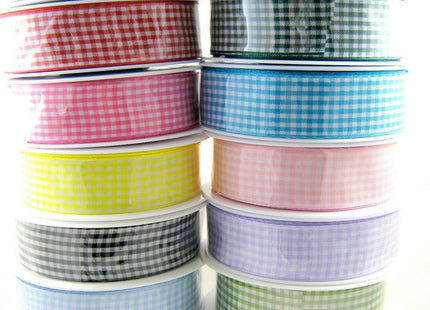 ** GINGHAM RIBBON - AVAILABLE IN 14 LOVELY COLOURS AND 3 SIZES - ThreadandTrimmings