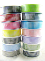** GINGHAM RIBBON - AVAILABLE IN 14 LOVELY COLOURS AND 3 SIZES - ThreadandTrimmings