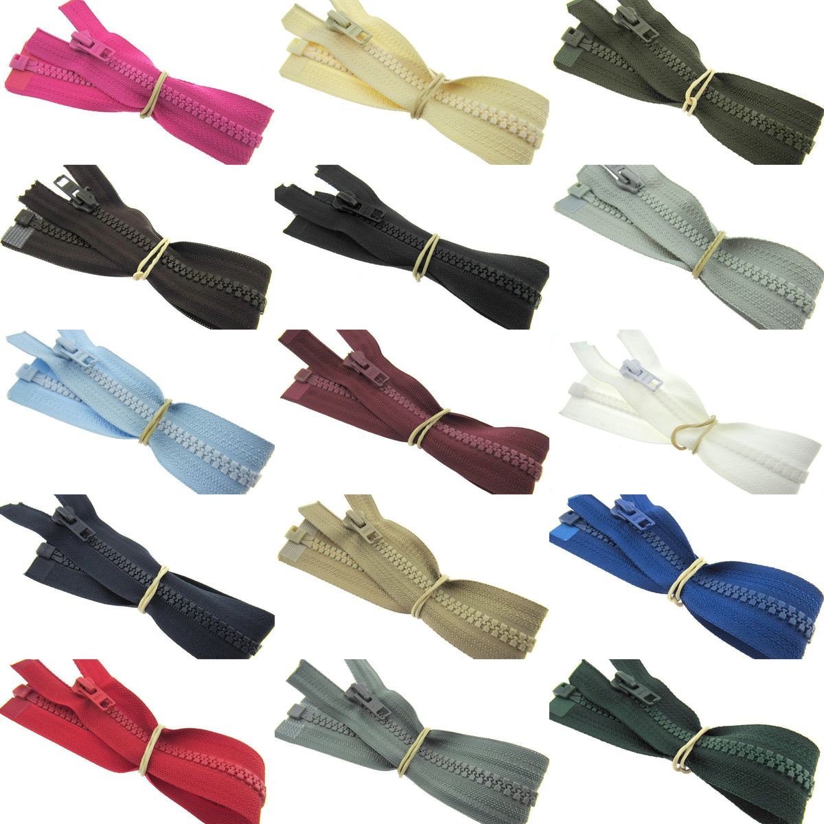 22"/ 56cm Vislon YKK Open End Chunky Extra Strong Zips Navy Blue - Per - Foto 8