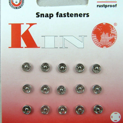Snap Fasteners Press Studs Metal Black or Silver Small Medium Large 5mm to 19mm - ThreadandTrimmings