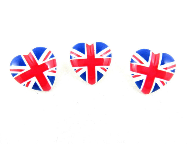 23mm UK Heart Buttons with Shank - Union Jack Heart Buttons - ThreadandTrimmings