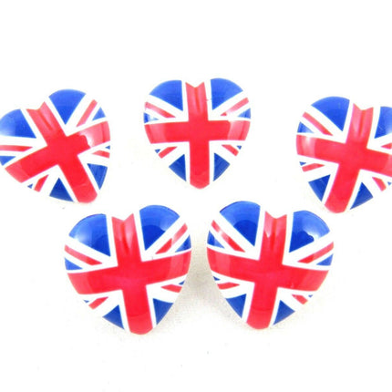 23mm UK Heart Buttons with Shank - Union Jack Heart Buttons - ThreadandTrimmings