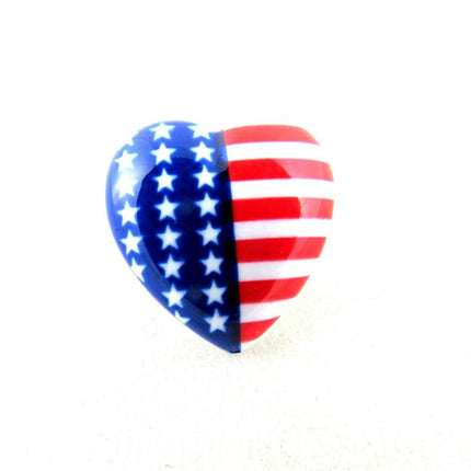 23mm USA HEART BUTTONS with SHANK - STAR SPANGLED BANNER HEART BUTTONS - ThreadandTrimmings