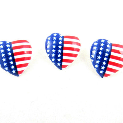 23mm USA HEART BUTTONS with SHANK - STAR SPANGLED BANNER HEART BUTTONS - ThreadandTrimmings