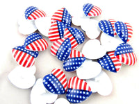 23mm USA HEART BUTTONS with SHANK - STAR SPANGLED BANNER HEART BUTTONS - ThreadandTrimmings