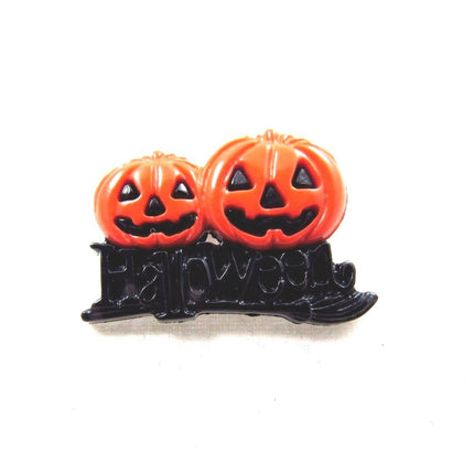 Halloween Pumpkin & Scary Twin Buttons - 6pcs - 25mm with Shank NO345