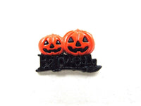 25mm Twin Scary Pumpkin Halloween Buttons (NO345)