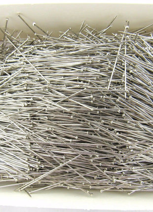 Steel Sewing Pins - 37mm Extra Fine Hardened & Tempered Nickel Plated Steel 500g - ThreadandTrimmings