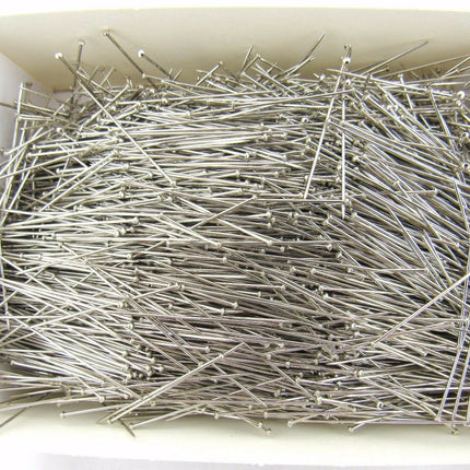 Steel Sewing Pins - 37mm Extra Fine Hardened & Tempered Nickel Plated Steel 500g - ThreadandTrimmings
