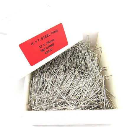 Steel Sewing Pins - 37mm Extra Fine Hardened & Tempered Nickel Plated Steel 500g - ThreadandTrimmings