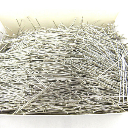 Steel Sewing Pins - 37mm Extra Fine Hardened & Tempered Nickel Plated Steel 500g - ThreadandTrimmings