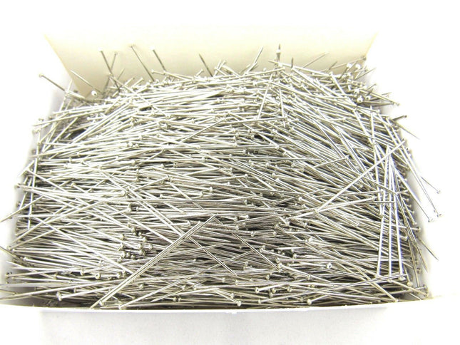 Steel Sewing Pins - 37mm Extra Fine Hardened & Tempered Nickel Plated Steel 500g - ThreadandTrimmings