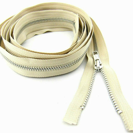 YKK Extra Long Metal Open Ended Separating Zip for Sleeping Bags, Camping Tents - ThreadandTrimmings