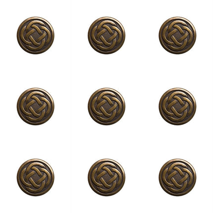 Round Celtic Knot Buttons Oxidised Bronze Metal Buttons 15mm, 19mm, 23mm - ThreadandTrimmings