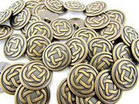 Round Celtic Knot Buttons - Oxidised Brass Metal Buttons - 15mm, 19mm, 23mm