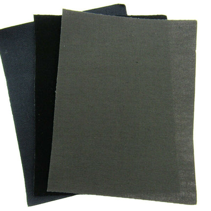 Iron On Cotton Repair Patches - 2 x (10cm x 13cm) - Black, Navy, Grey - ThreadandTrimmings