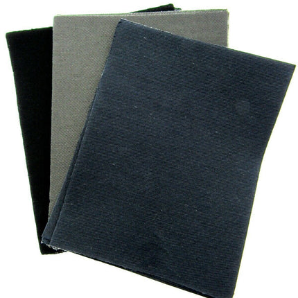 Iron On Cotton Repair Patches - 2 x (10cm x 13cm) - Black, Navy, Grey - ThreadandTrimmings