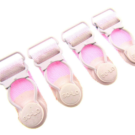 Pink Suspender Ends 2 x Pair (4 ends) 35mm Long 15mm Insert - ThreadandTrimmings