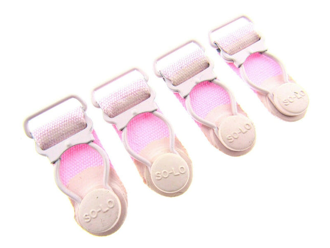 Pink Suspender Ends 2 x Pair (4 ends) 35mm Long 15mm Insert - ThreadandTrimmings