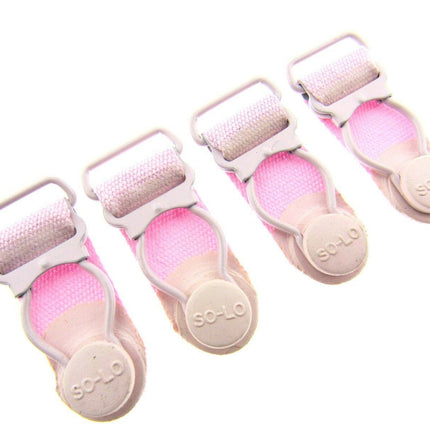 Pink Suspender Ends 2 x Pair (4 ends) 35mm Long 15mm Insert - ThreadandTrimmings