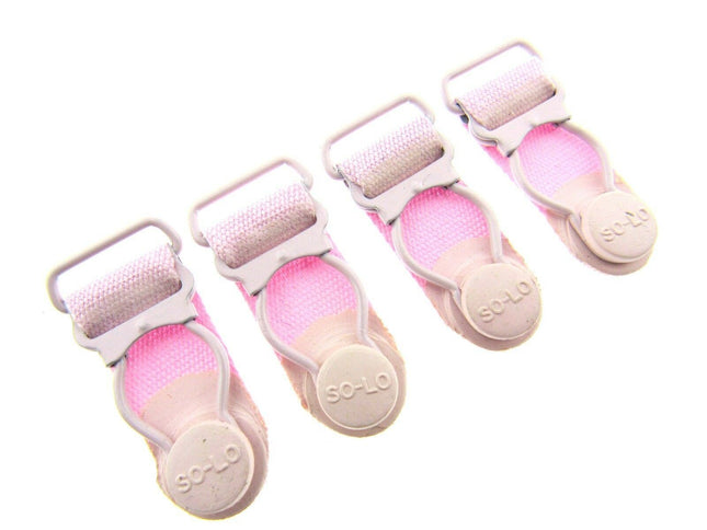 Pink Suspender Ends 2 x Pair (4 ends) 35mm Long 15mm Insert - ThreadandTrimmings