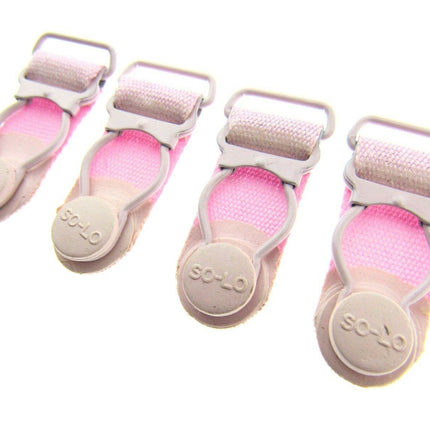 Pink Suspender Ends 2 x Pair (4 ends) 35mm Long 15mm Insert - ThreadandTrimmings