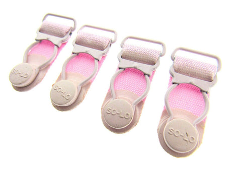 Pink Suspender Ends 2 x Pair (4 ends) 35mm Long 15mm Insert - ThreadandTrimmings